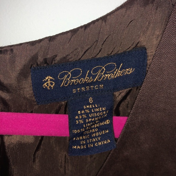 Brooks Brothers Brown Linen Dress size 6 - Picture 5 of 6